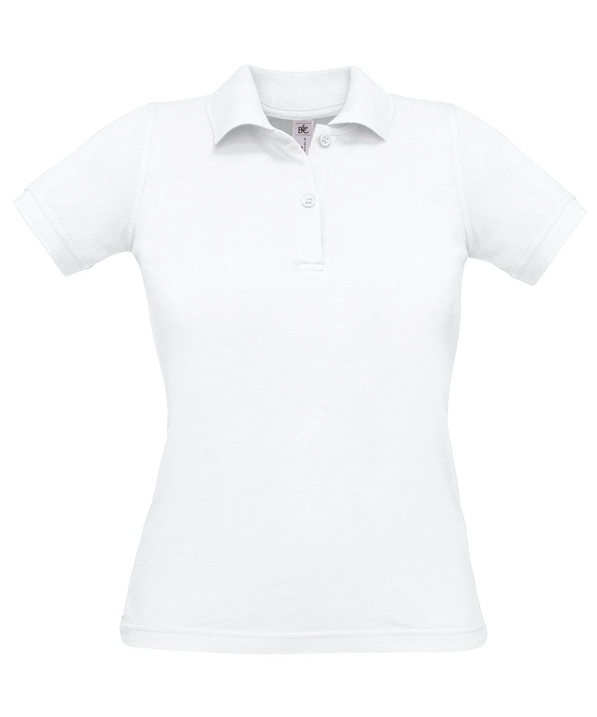 Slim-fit Womens short-sleeve polo with a rib knit collar - White*