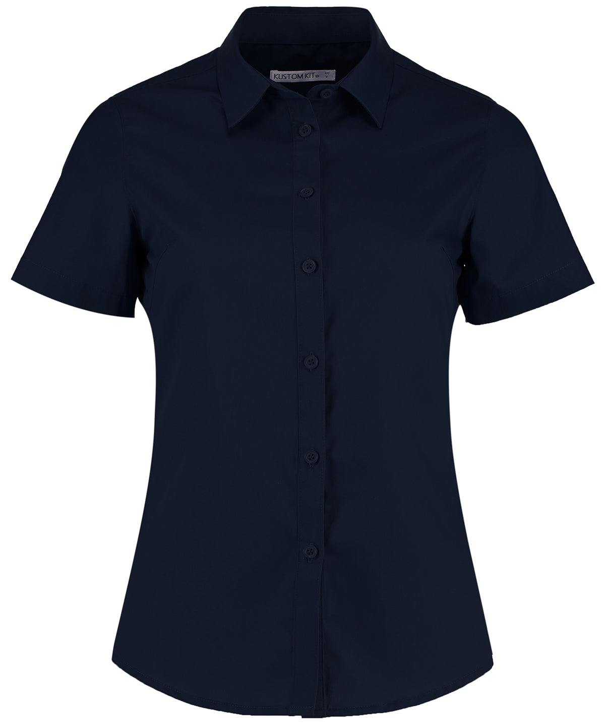 Women's Poplin Short Sleeve Shirt - Dark Navy