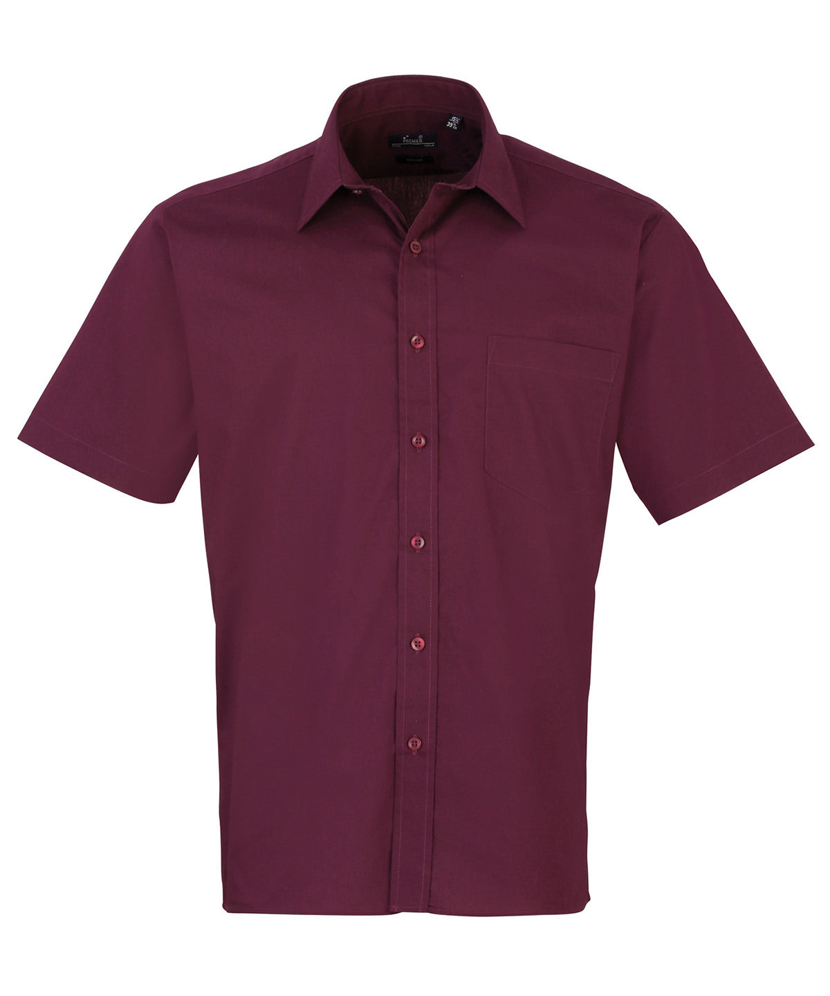 Men's Short Sleeve Poplin Work Shirt - Aubergine