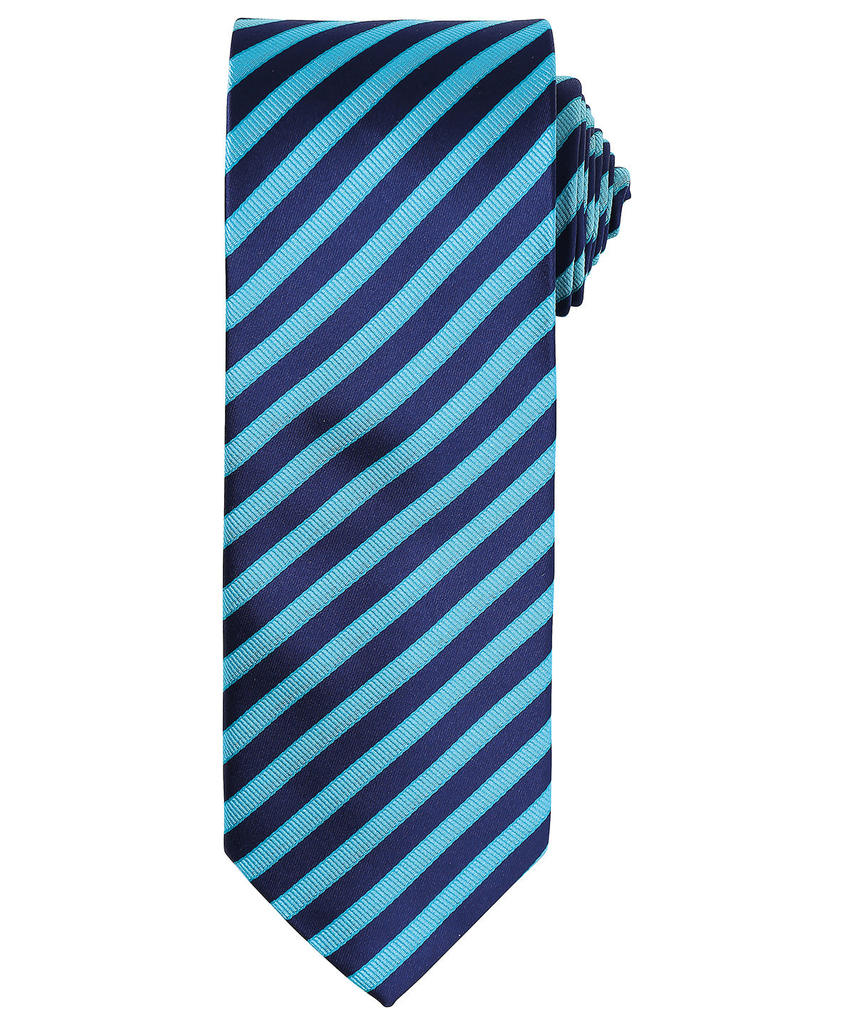 Double Stripe Patterned Business Tie - Turquoise/Navy