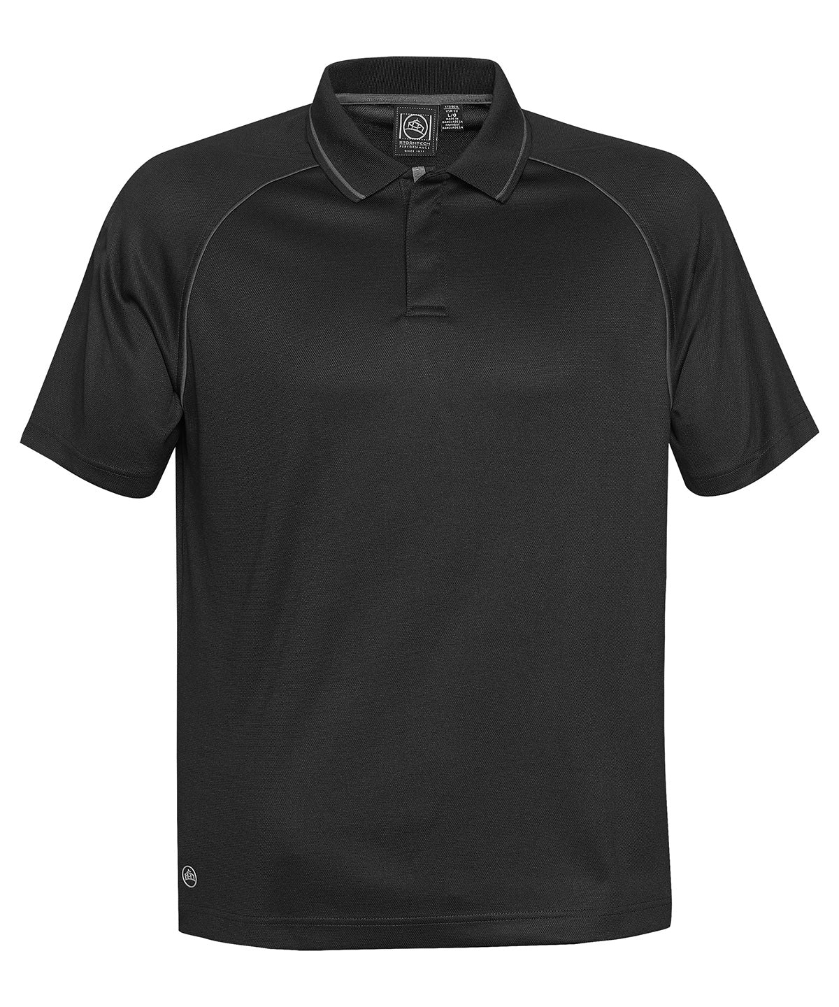 Performance Polo Moisture-Wicking and contrast piping - Black