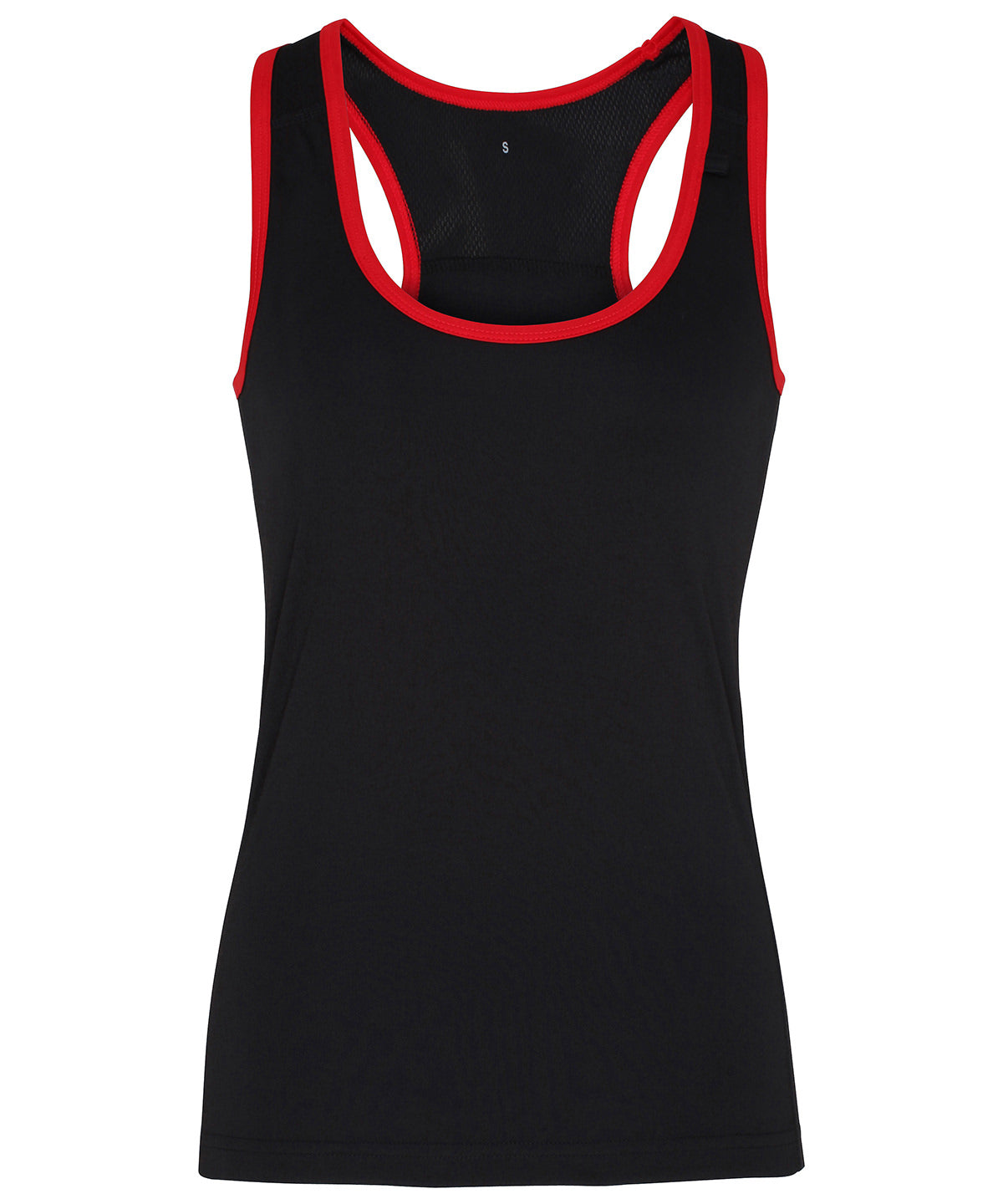 Contrast Seam Womens Sports vest - Black/Red
