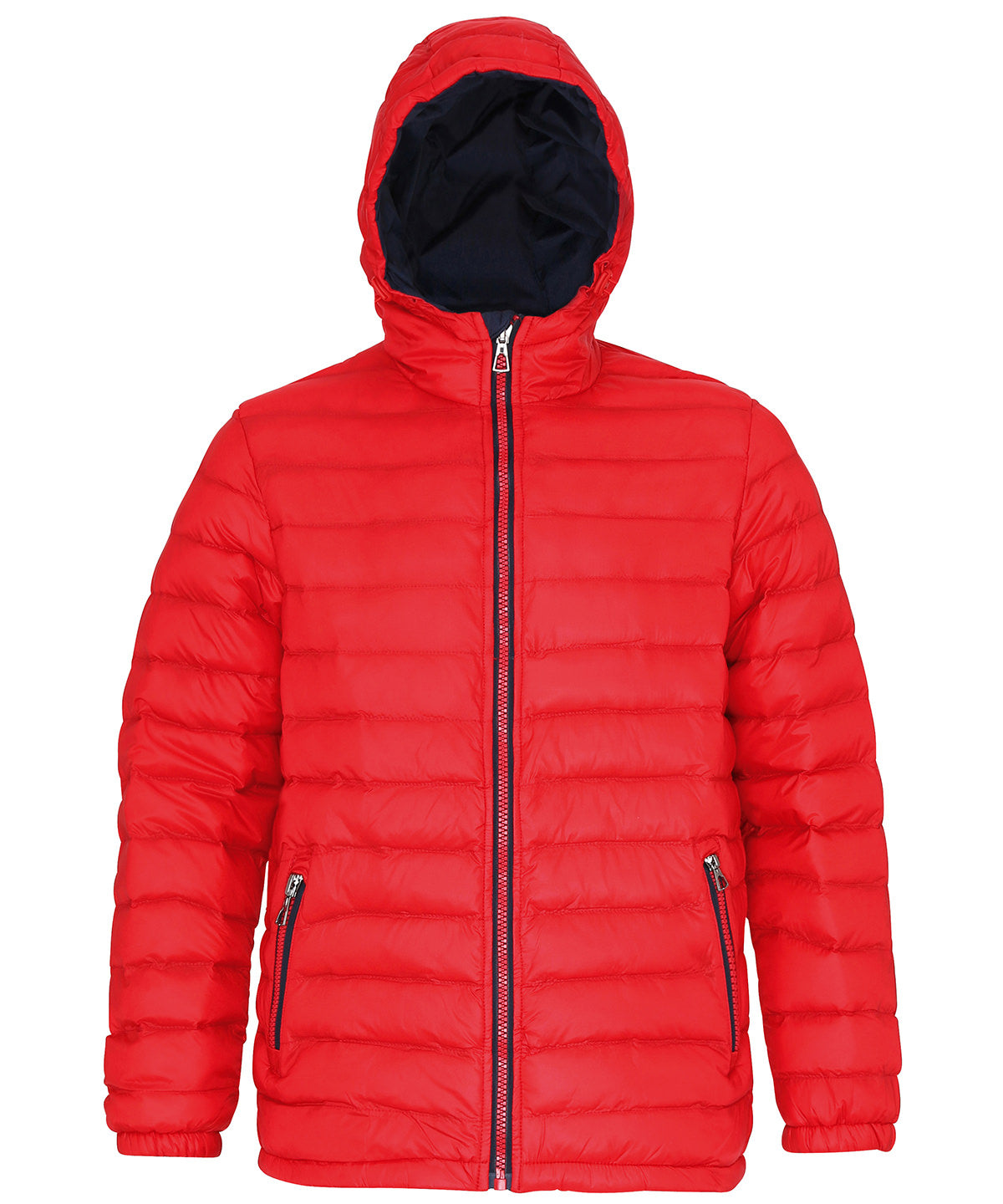 Contrast Lined Padded Jacket - Red/Navy
