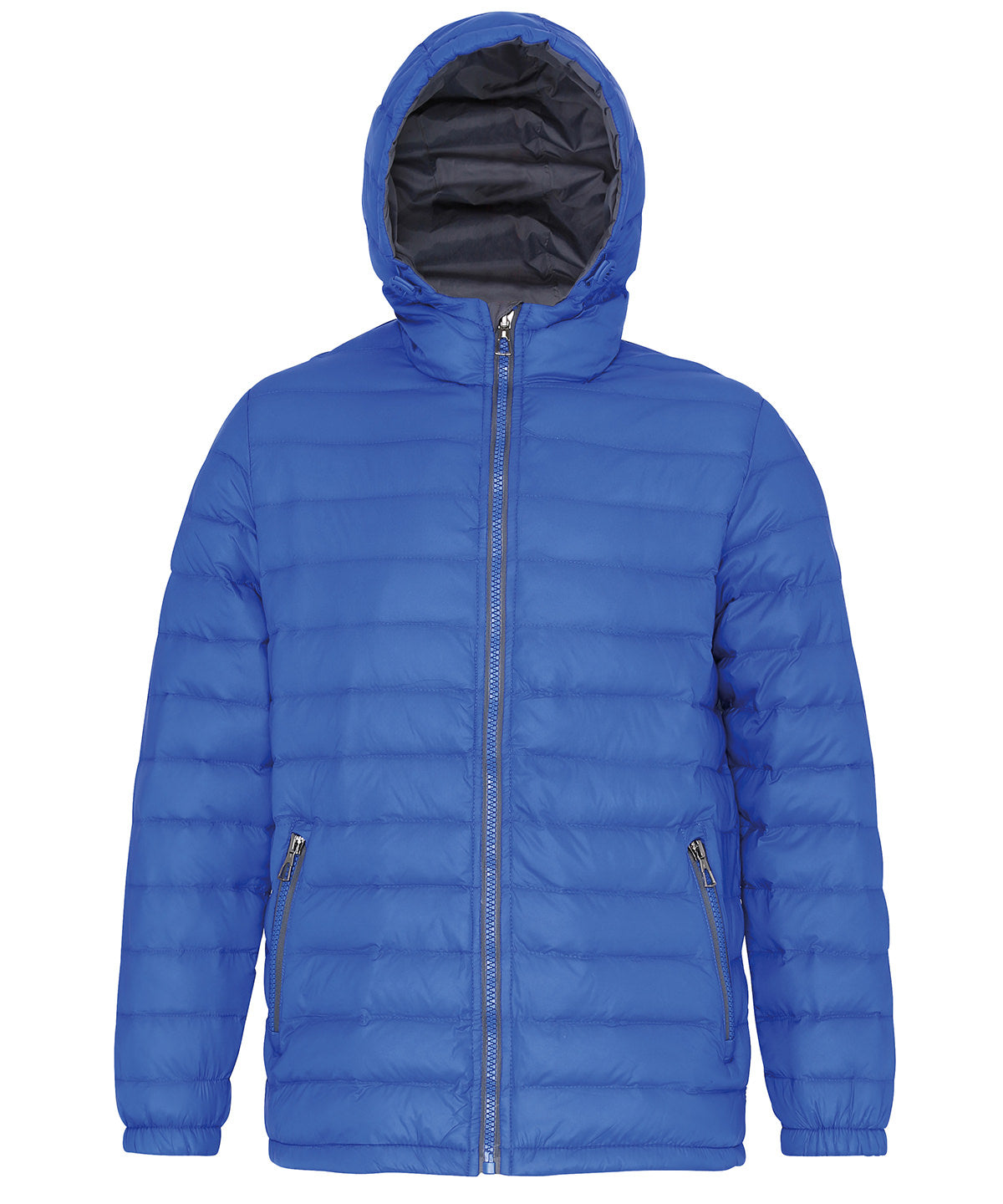 Contrast Lined Padded Jacket - Royal/Grey