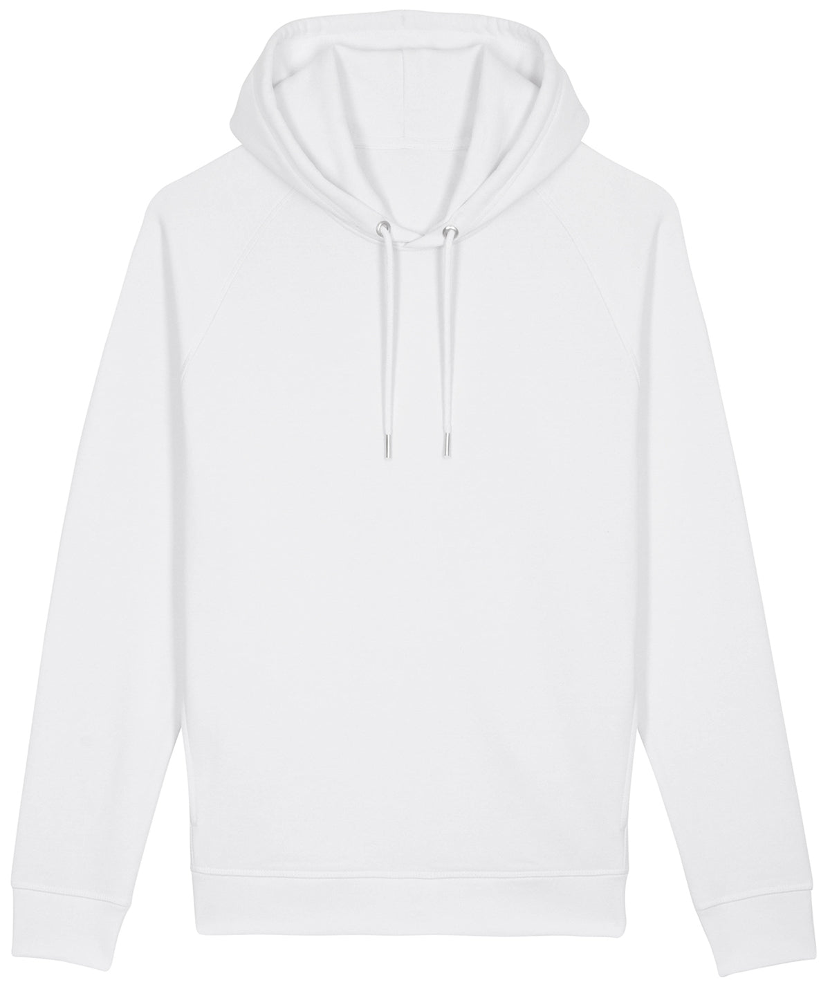 Side Pocket Organic Cotton Blend Hoodie - White