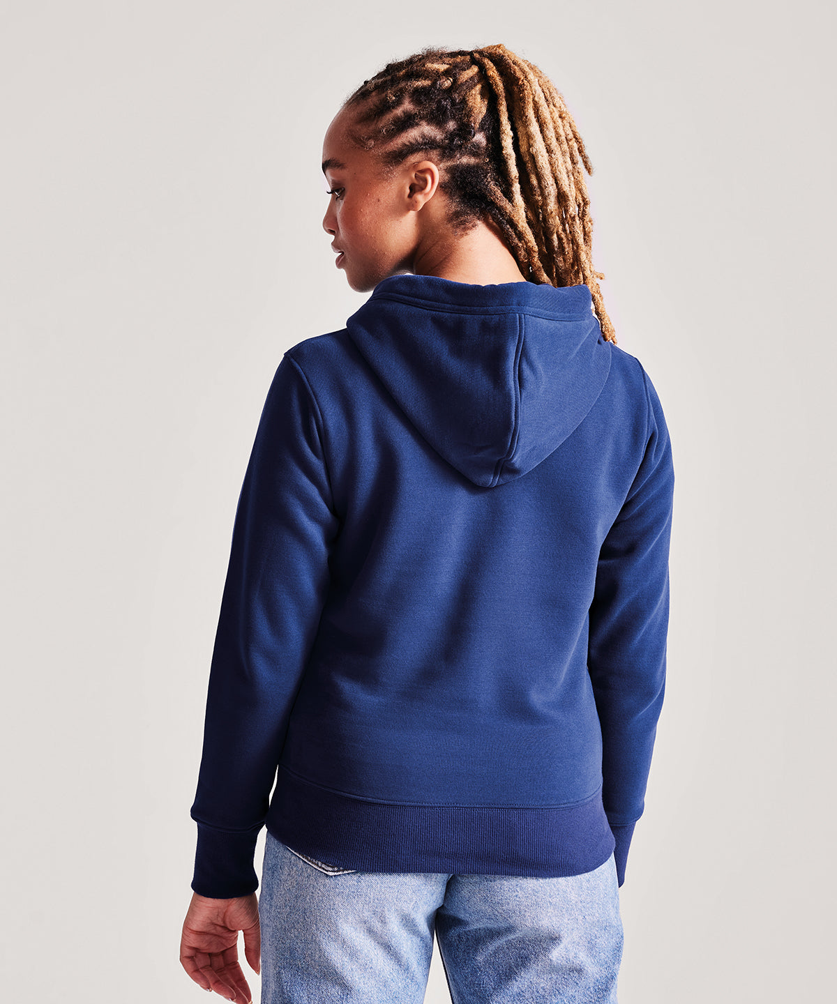 Women's Soft-Feel Full-Zip Organic Cotton Hoodie - White