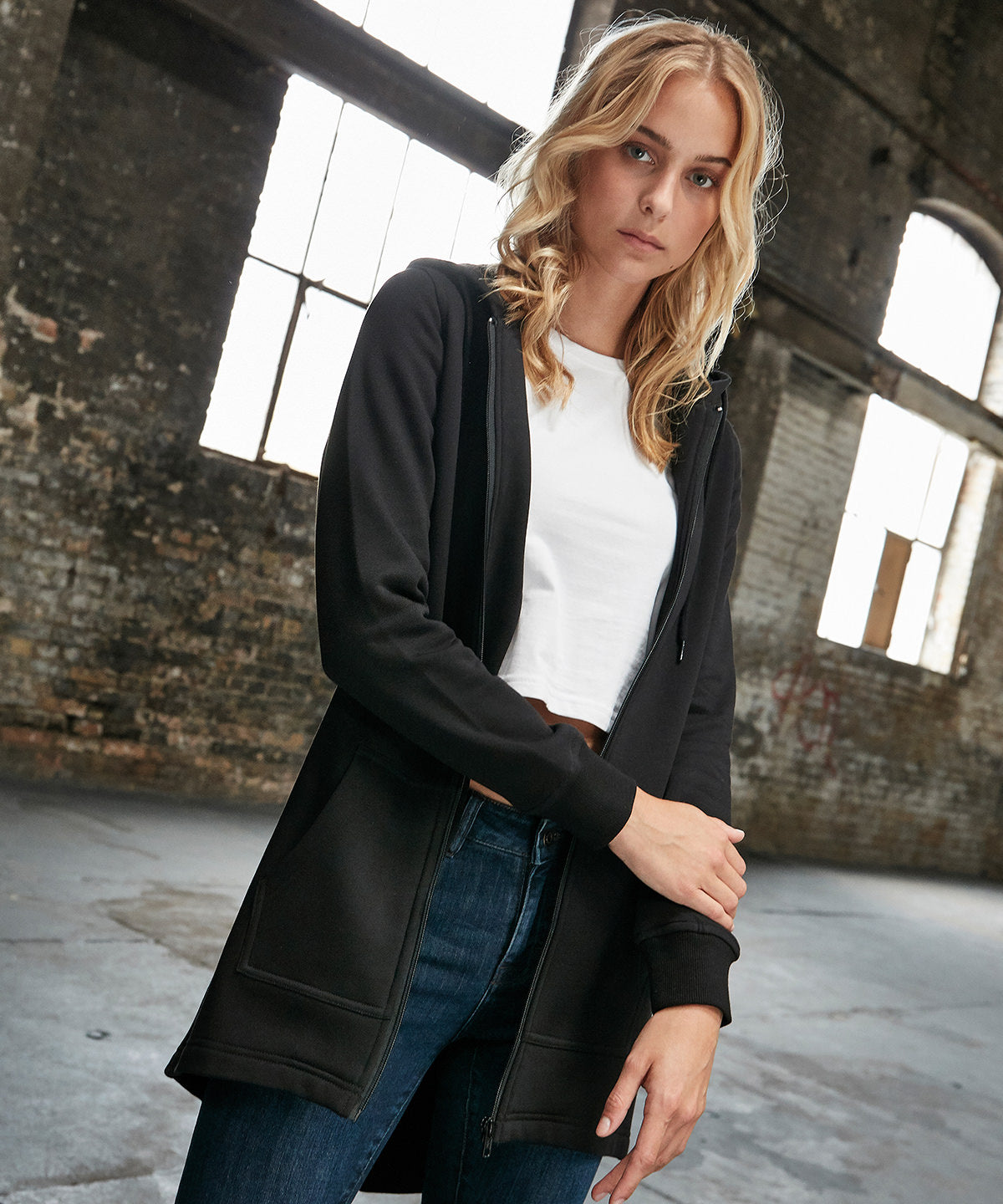 Womans Soft Cotton Parka - Black