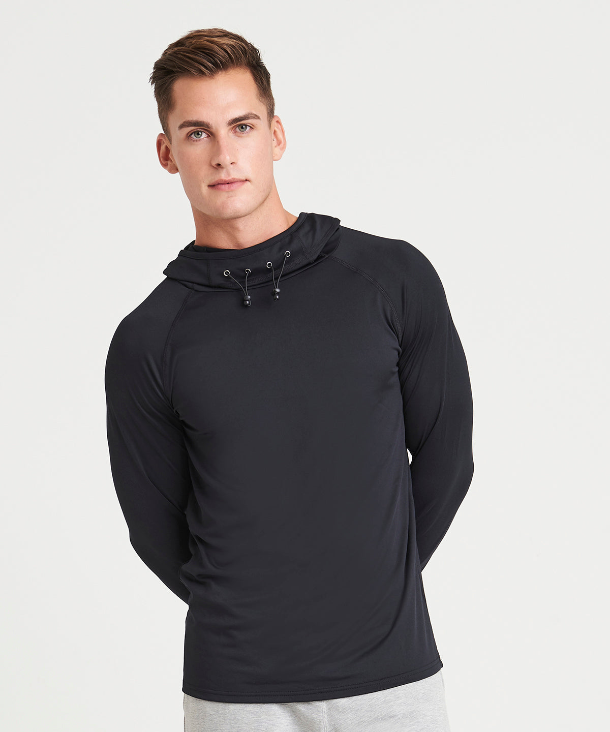 Cool Cowl Neck Pullover Top - Grey Melange
