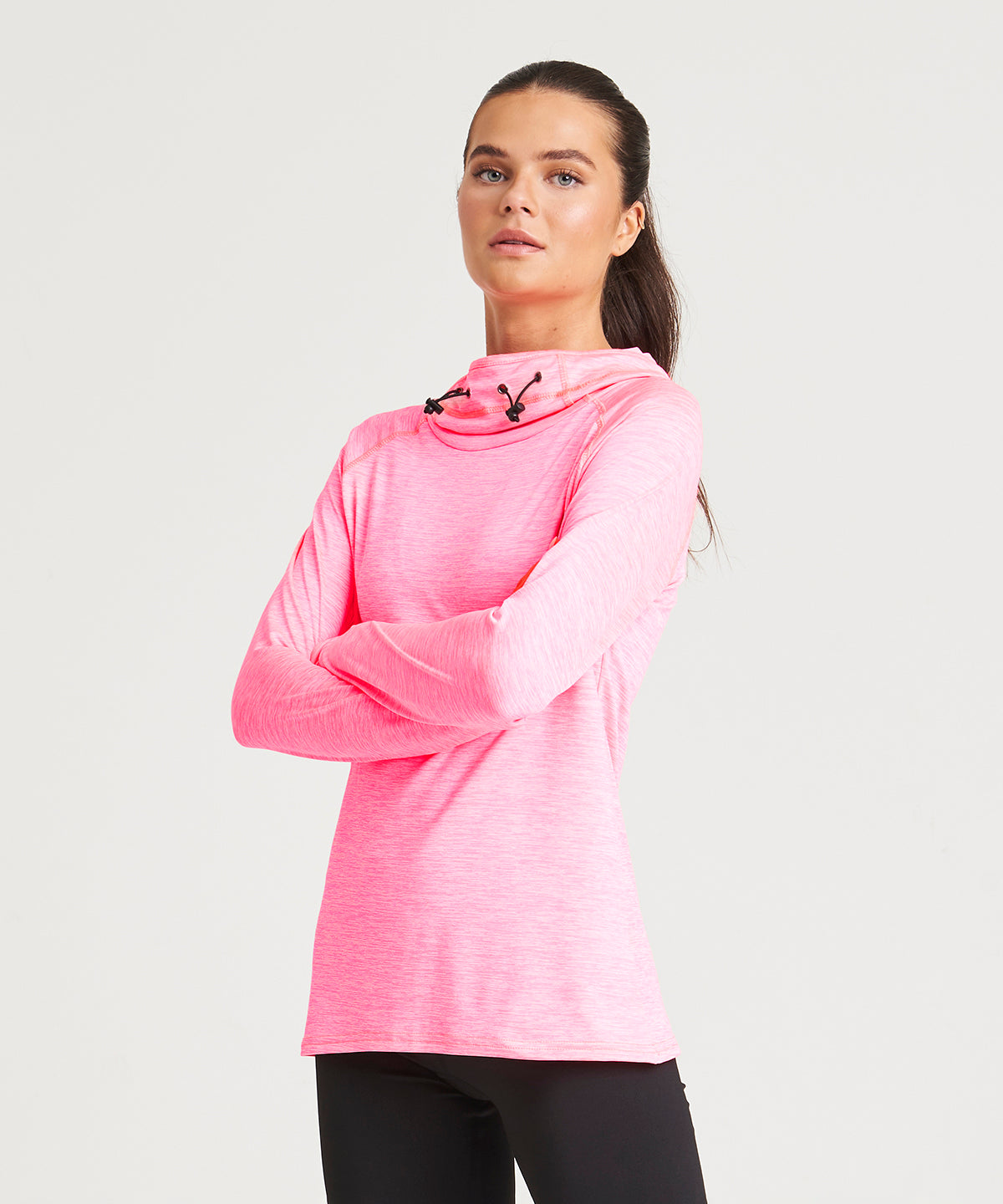Women's Cool Cowl Neck Active Top - Raspberry Melange