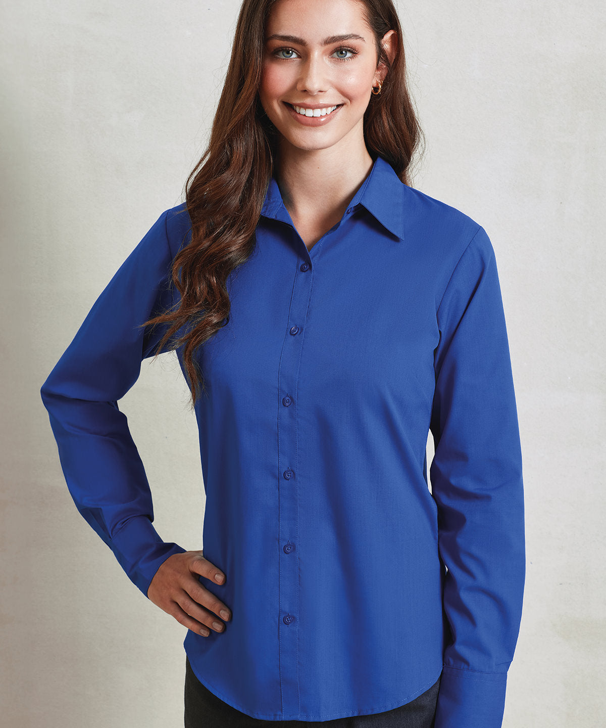 Women's poplin long sleeve blouse