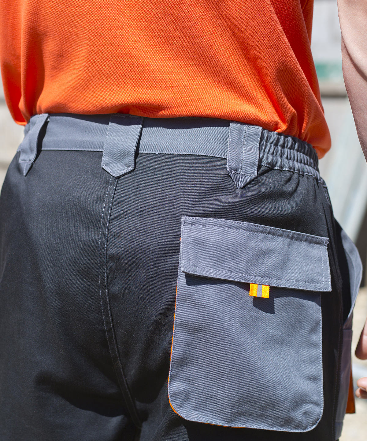 Work-Guard Lite Water-Repellent Work Shorts - Royal/Navy/Orange
