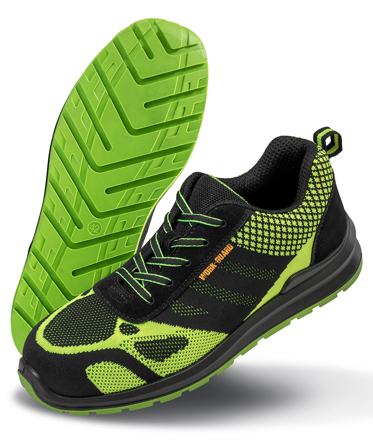 Knit Steel Toe Safety Trainer - Neon Green/Black