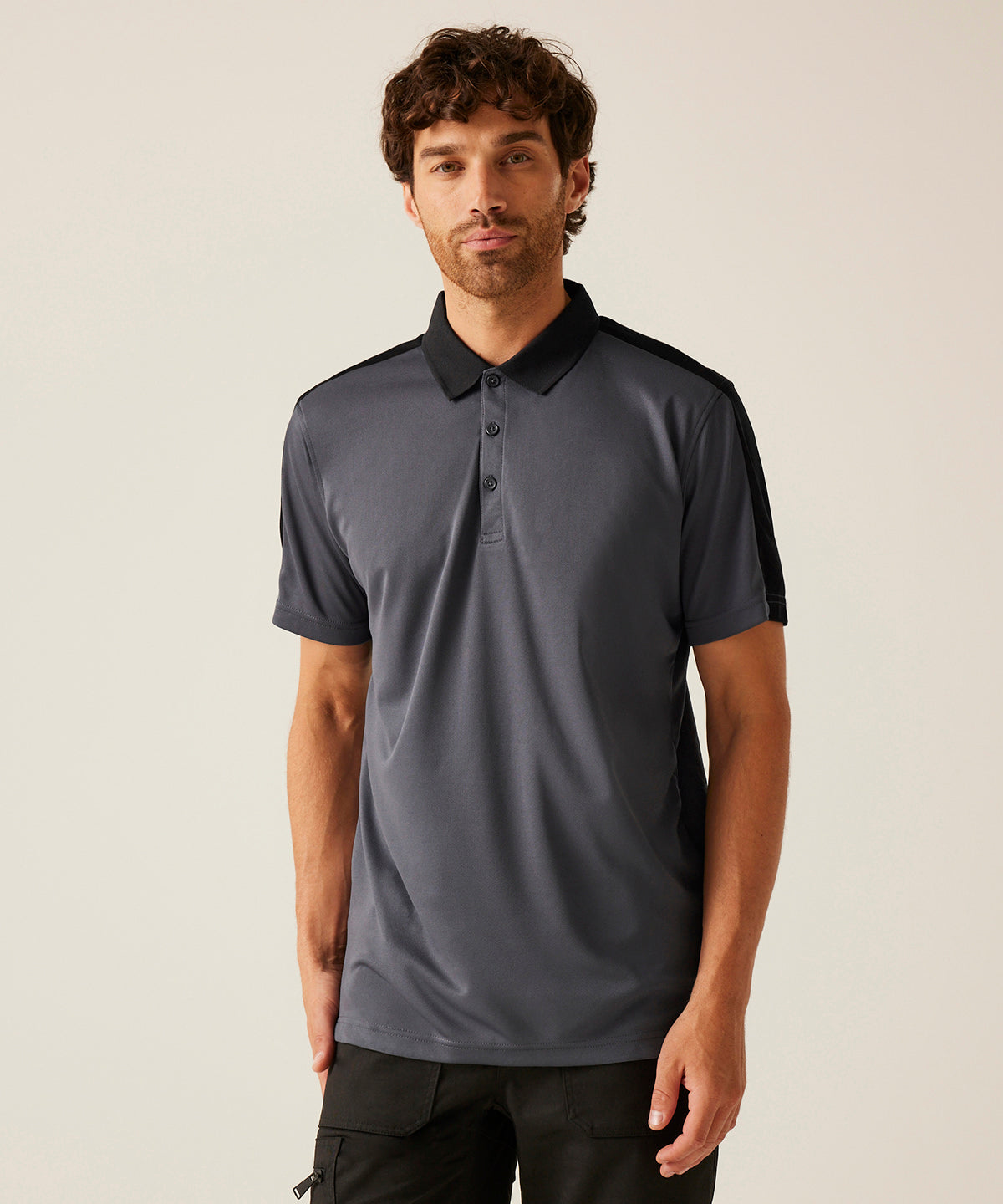 Contrast wicking polo - Navy/New Royal