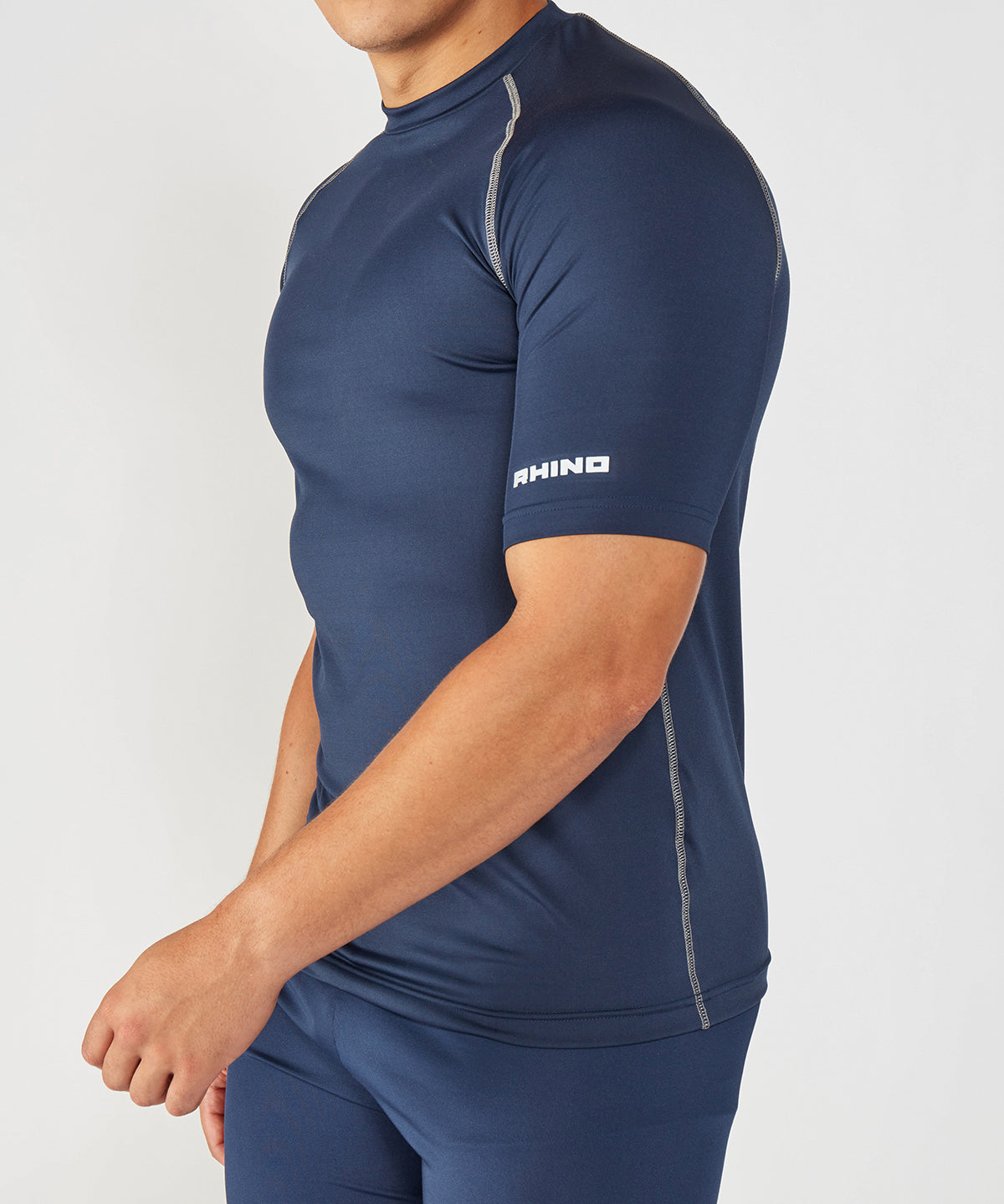 Short Sleeve Baselayer with Contrast Stitching - Purple