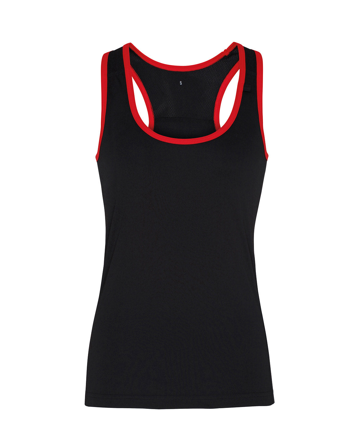 Contrast Seam Womens Sports vest - Black/Lightning Green