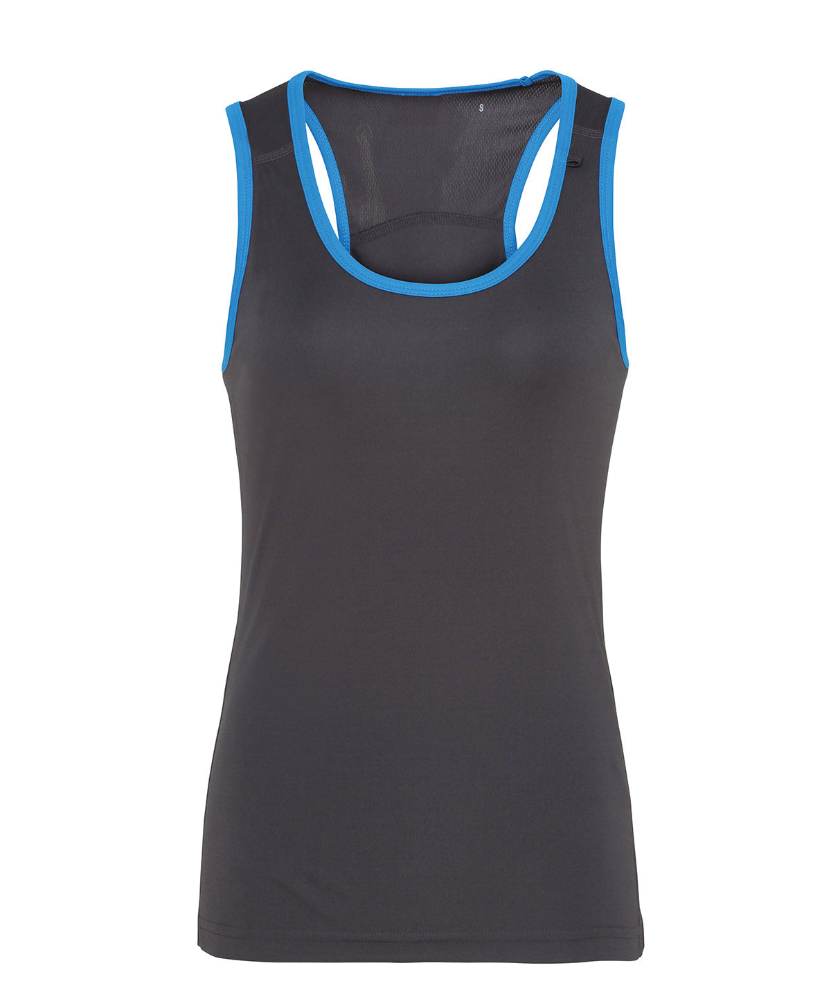 Contrast Seam Womens Sports vest - Black/Lightning Green