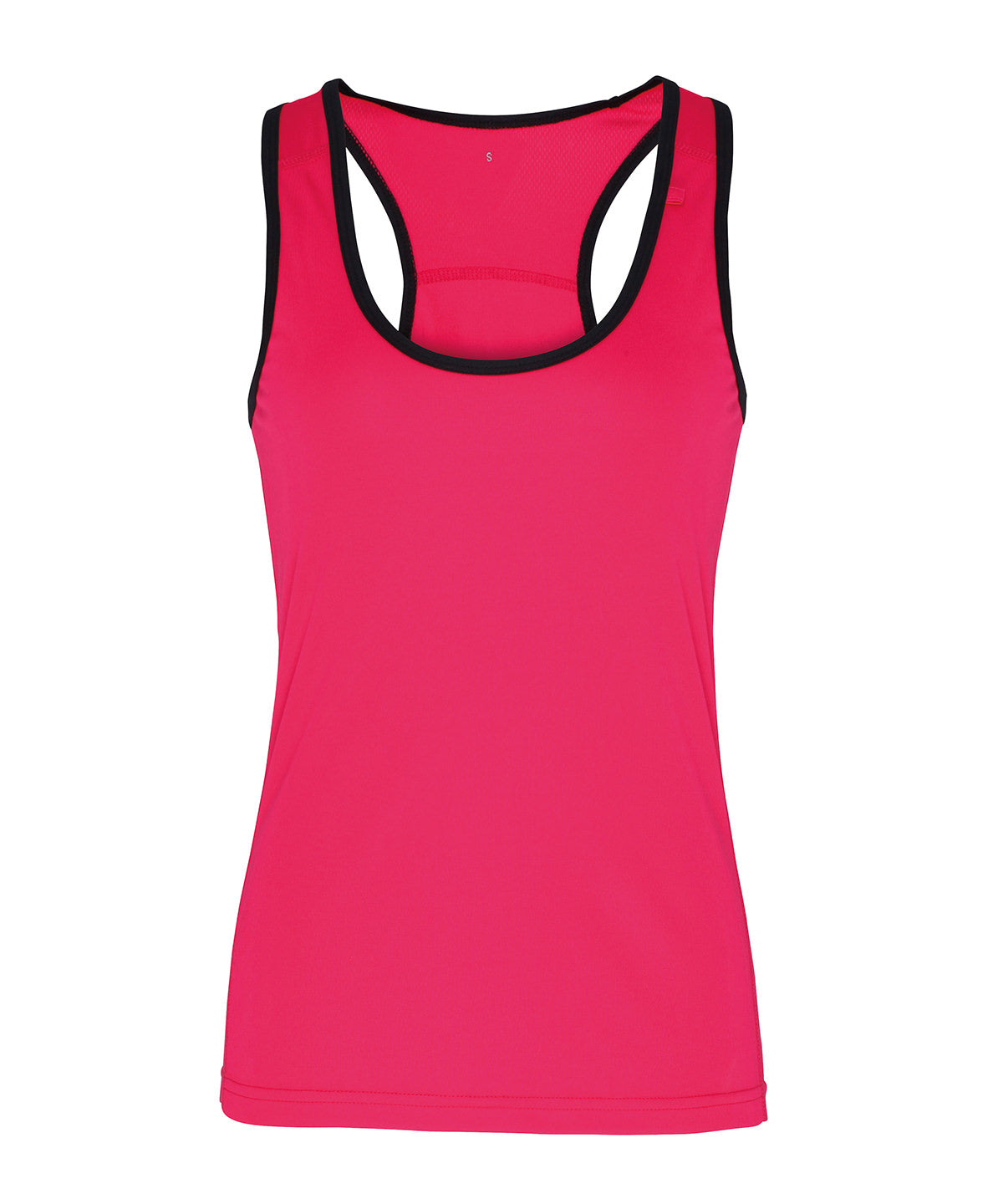 Contrast Seam Womens Sports vest - Black/Lightning Green