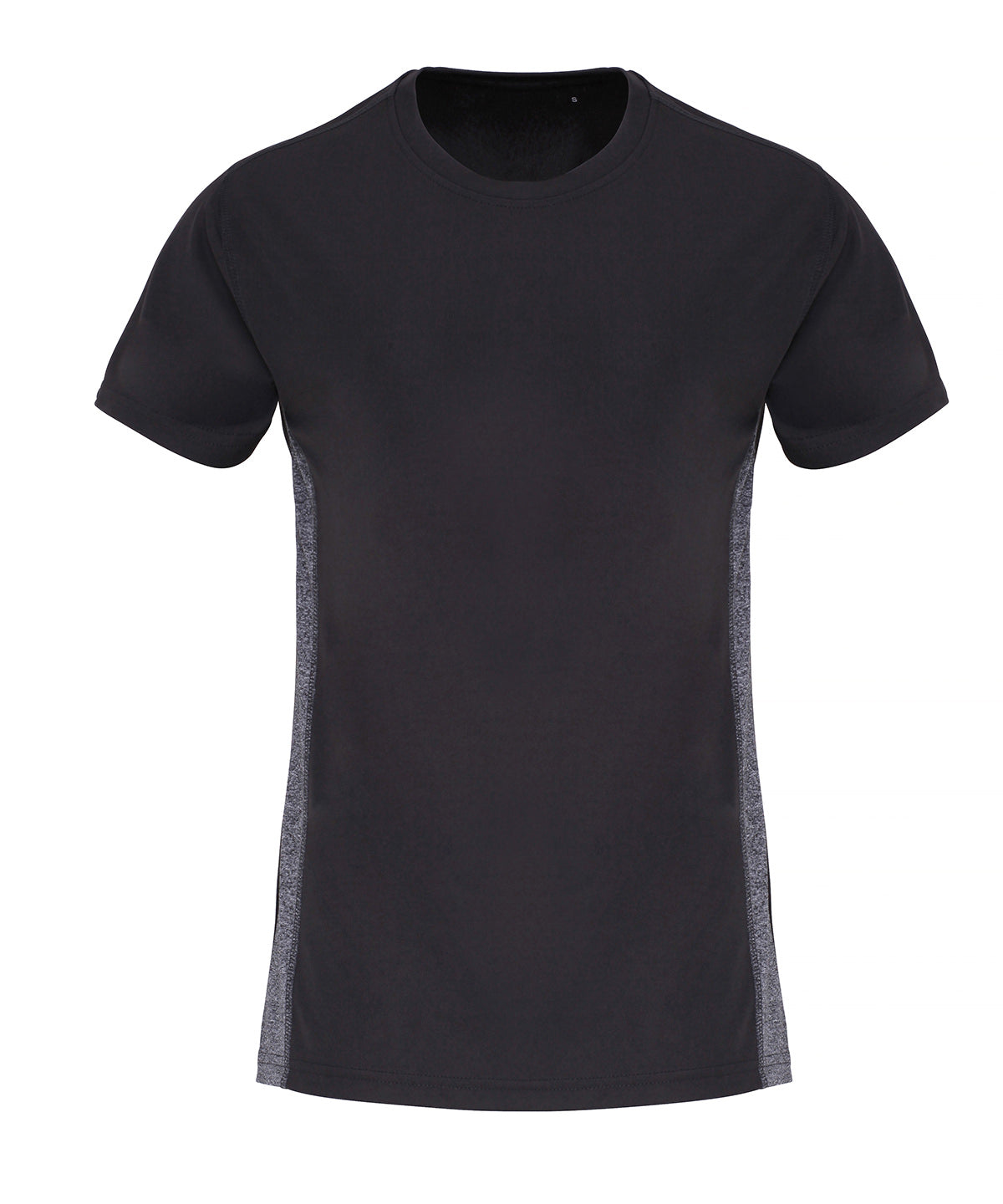 Women's Contrast Panel Performance Sports Tee
- Charcoal/Black Melange