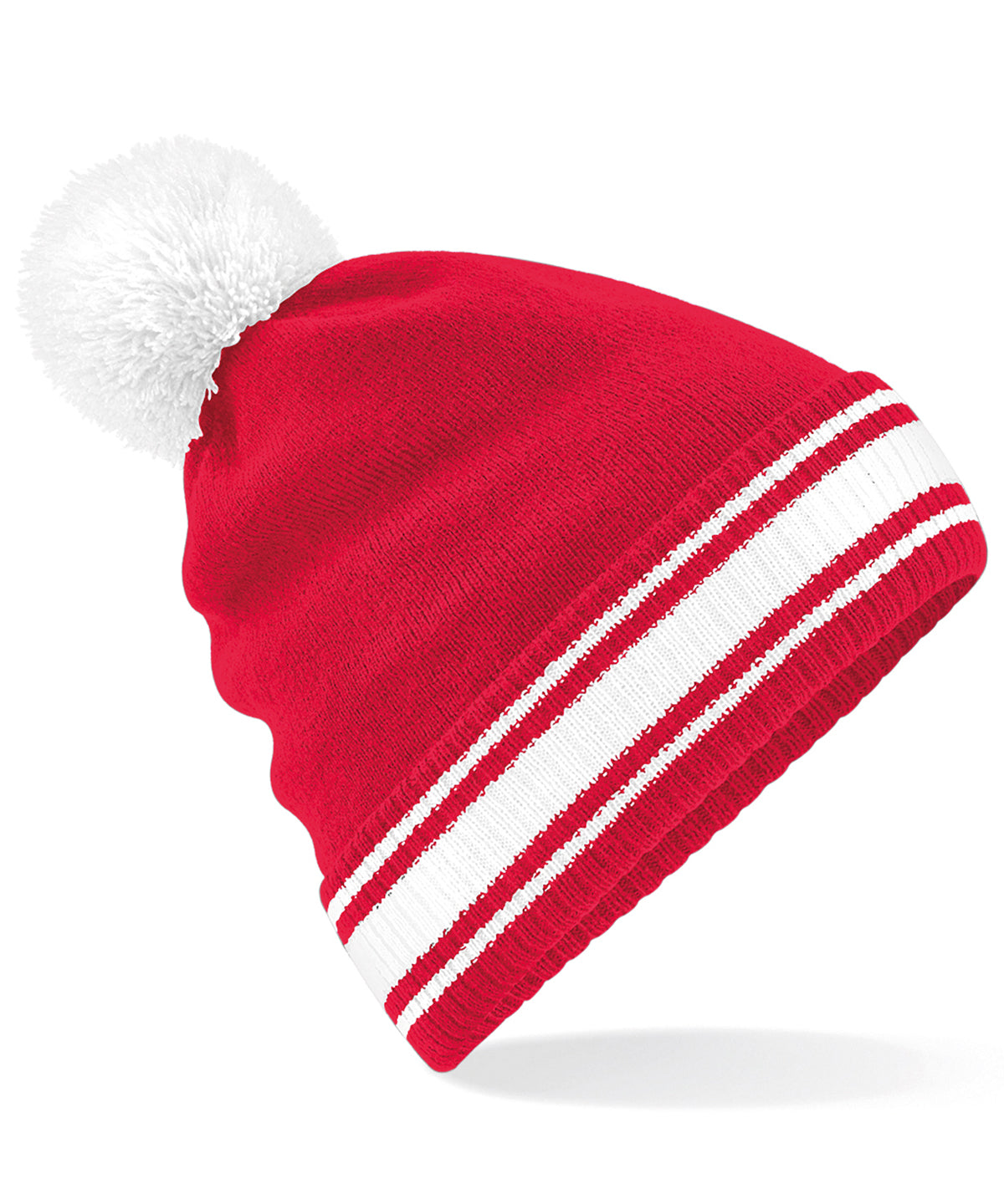 Stadium Beanie with Pom Pom - Classic Red/White