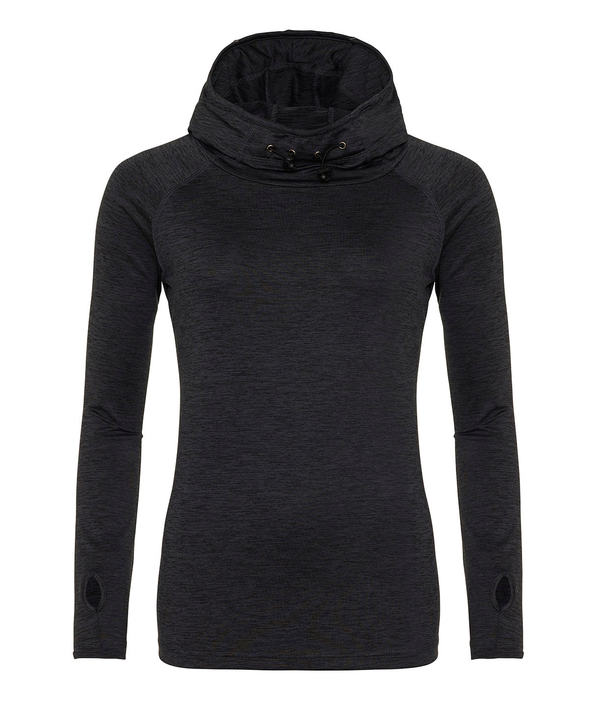 Women's Cool Cowl Neck Active Top - Black Slate Melange