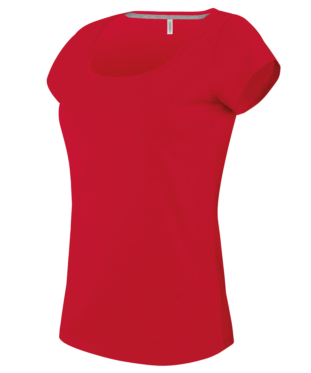 Ladies' Fitted Boat Neck Tee - Red