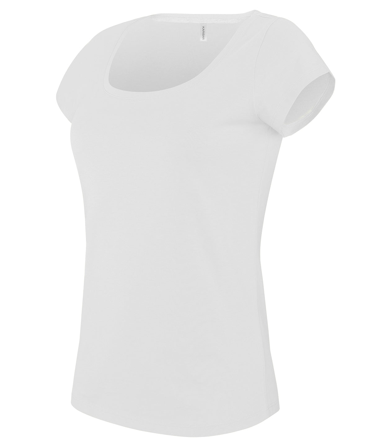 Ladies' Fitted Boat Neck Tee - White