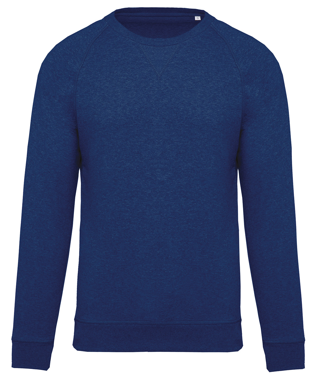 Men's Organic Cotton Sweatshirt with a V neckline - Ocean Blue Heather