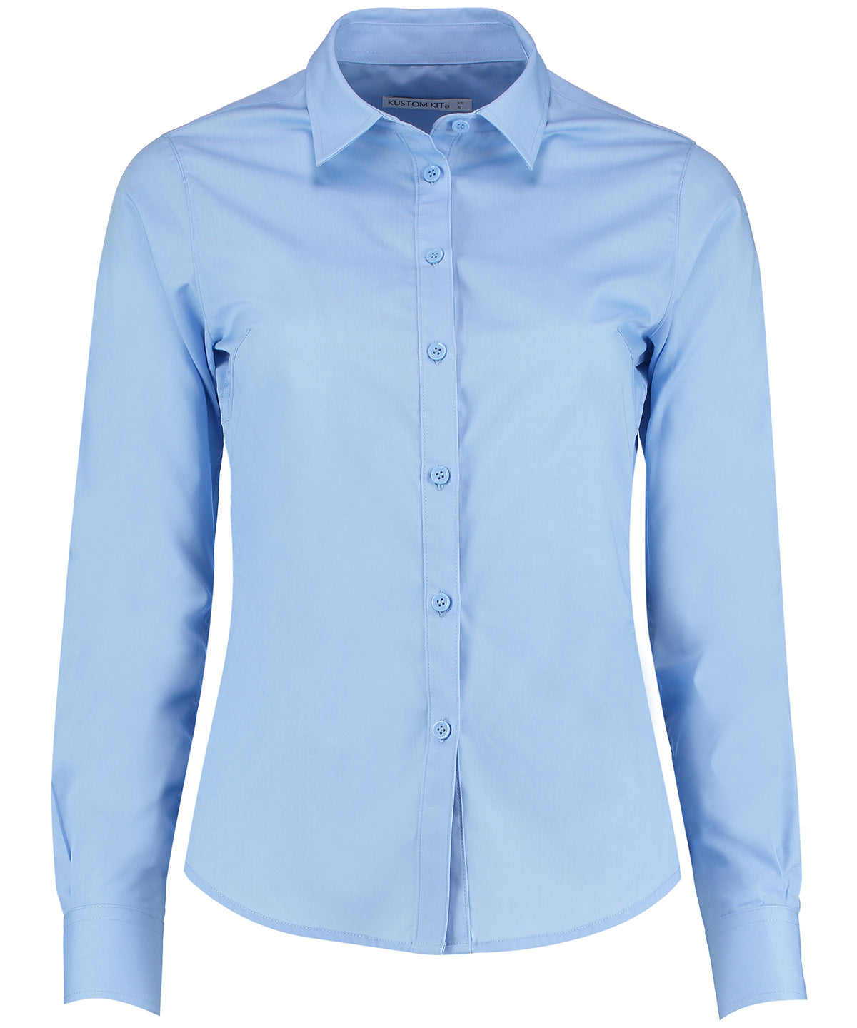 Women's Long Sleeve Poplin Shirt Tailored Fit - Light Blue