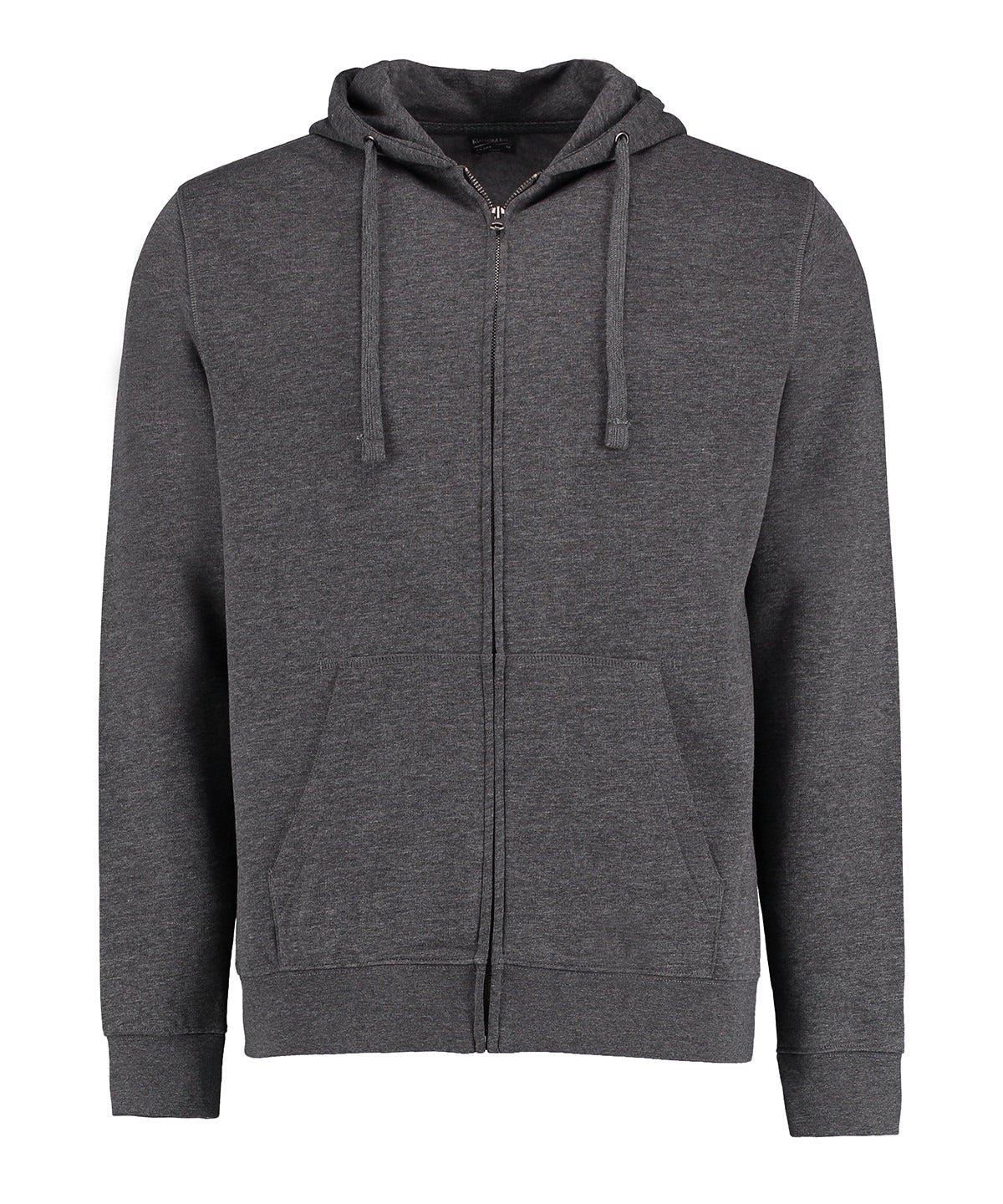 Comfortable Zipped Hoodie with Drawstring - Dark Grey Marl