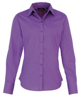 Classic Long Sleeve Blouse for Women - Rich Violet