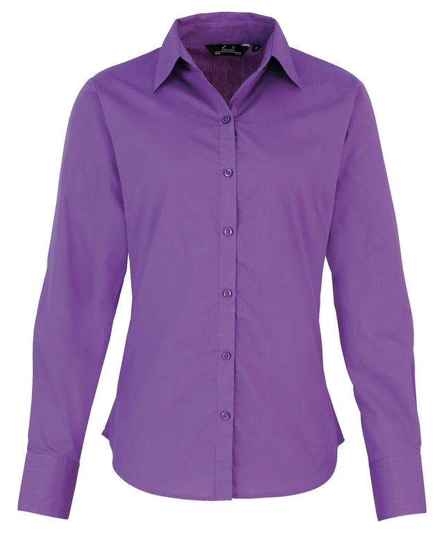 Classic Long Sleeve Blouse for Women - Rich Violet