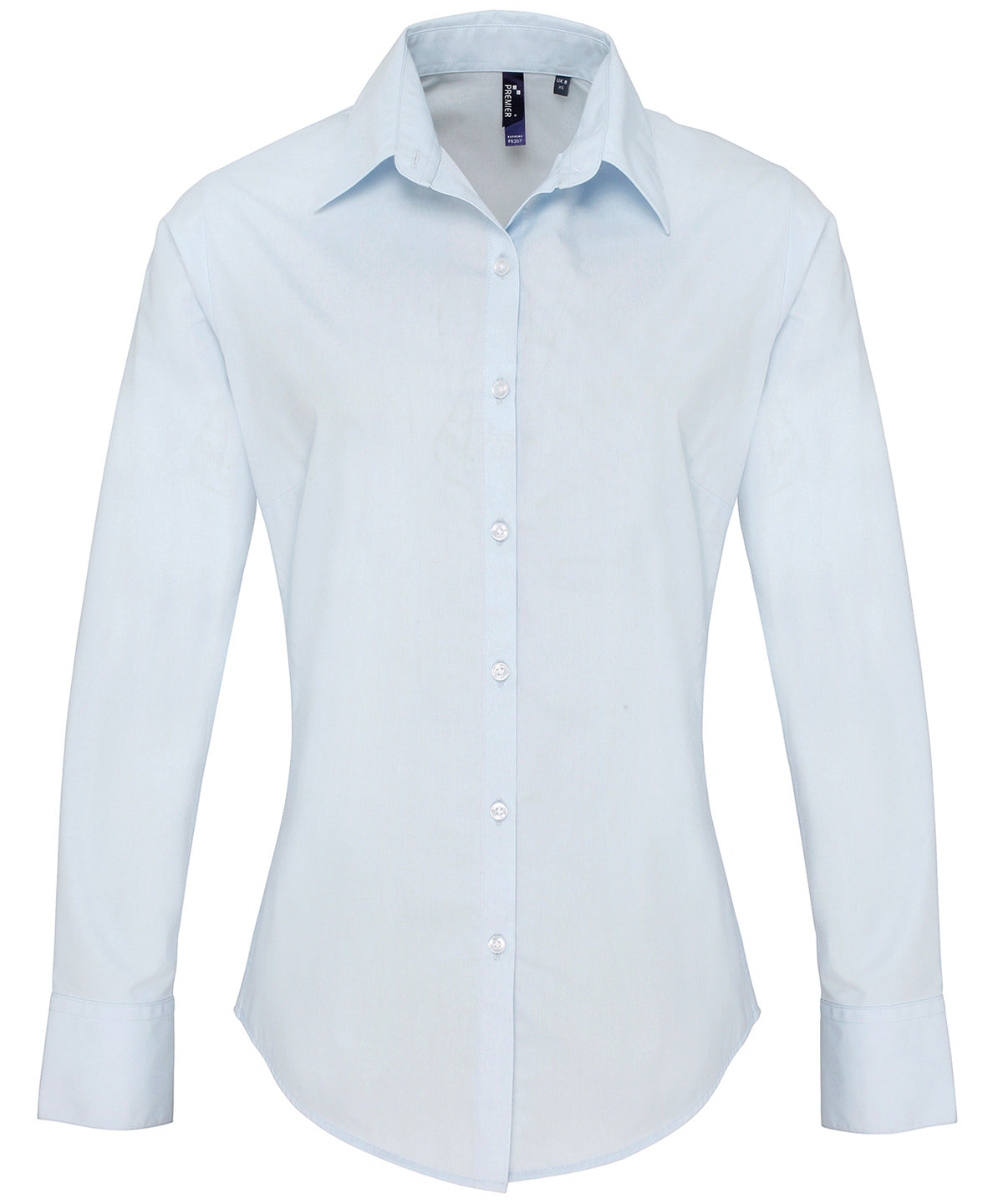 Women's Supreme Poplin Fitted Long Sleeve Shirt - Light Blue