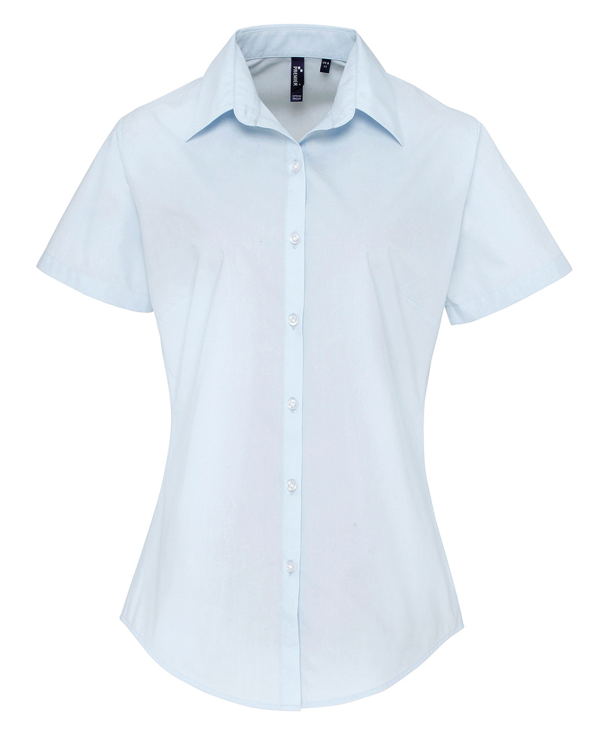 Women's Fitted Supreme Poplin Short Sleeve Shirt - Light Blue