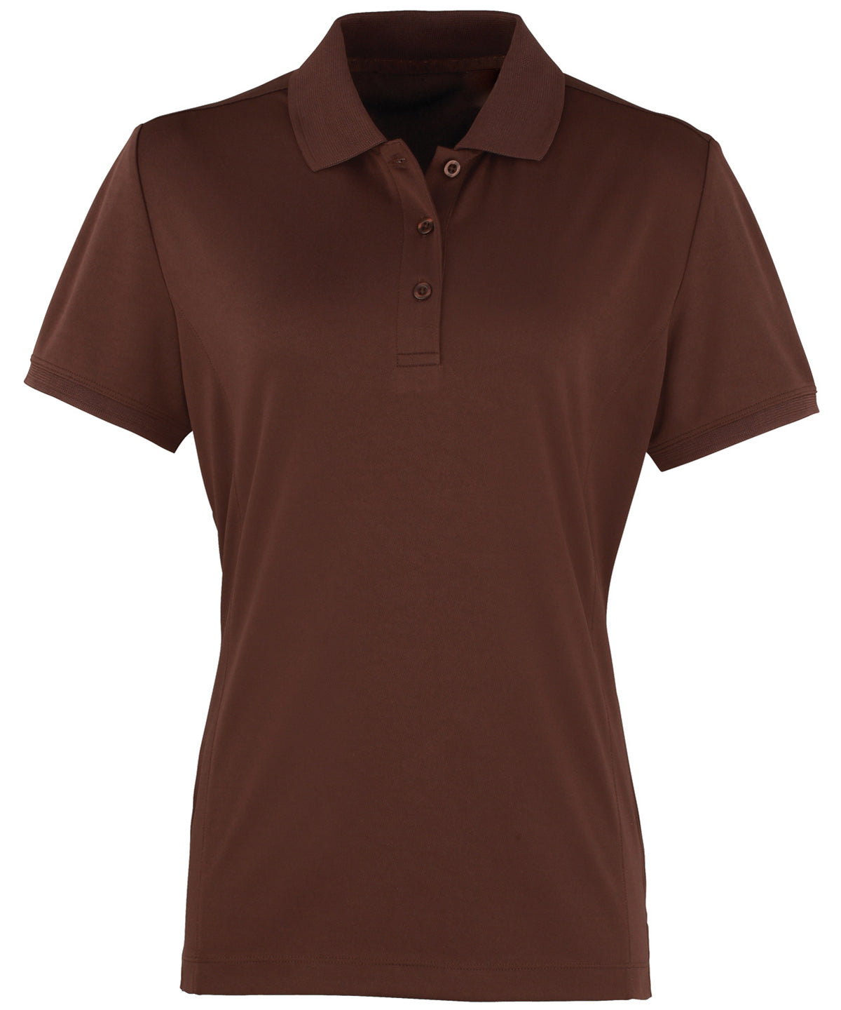 Women's Fitted short sleeve Collared Polo T-shirt - Brown