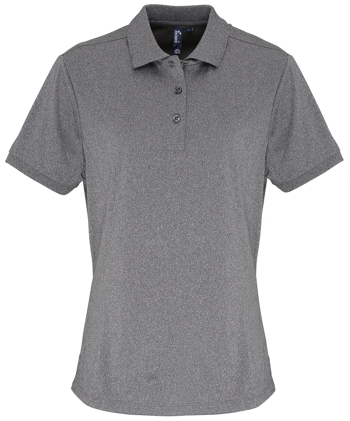Women's Fitted short sleeve Collared Polo T-shirt - Grey Melange