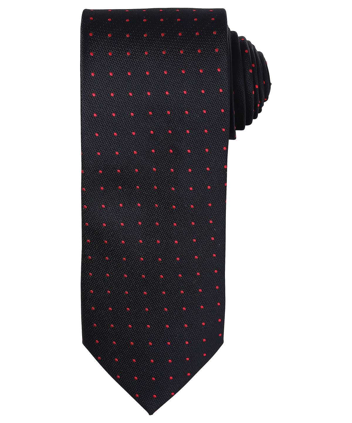 Micro Dot Patterned Business Tie - Black/Red