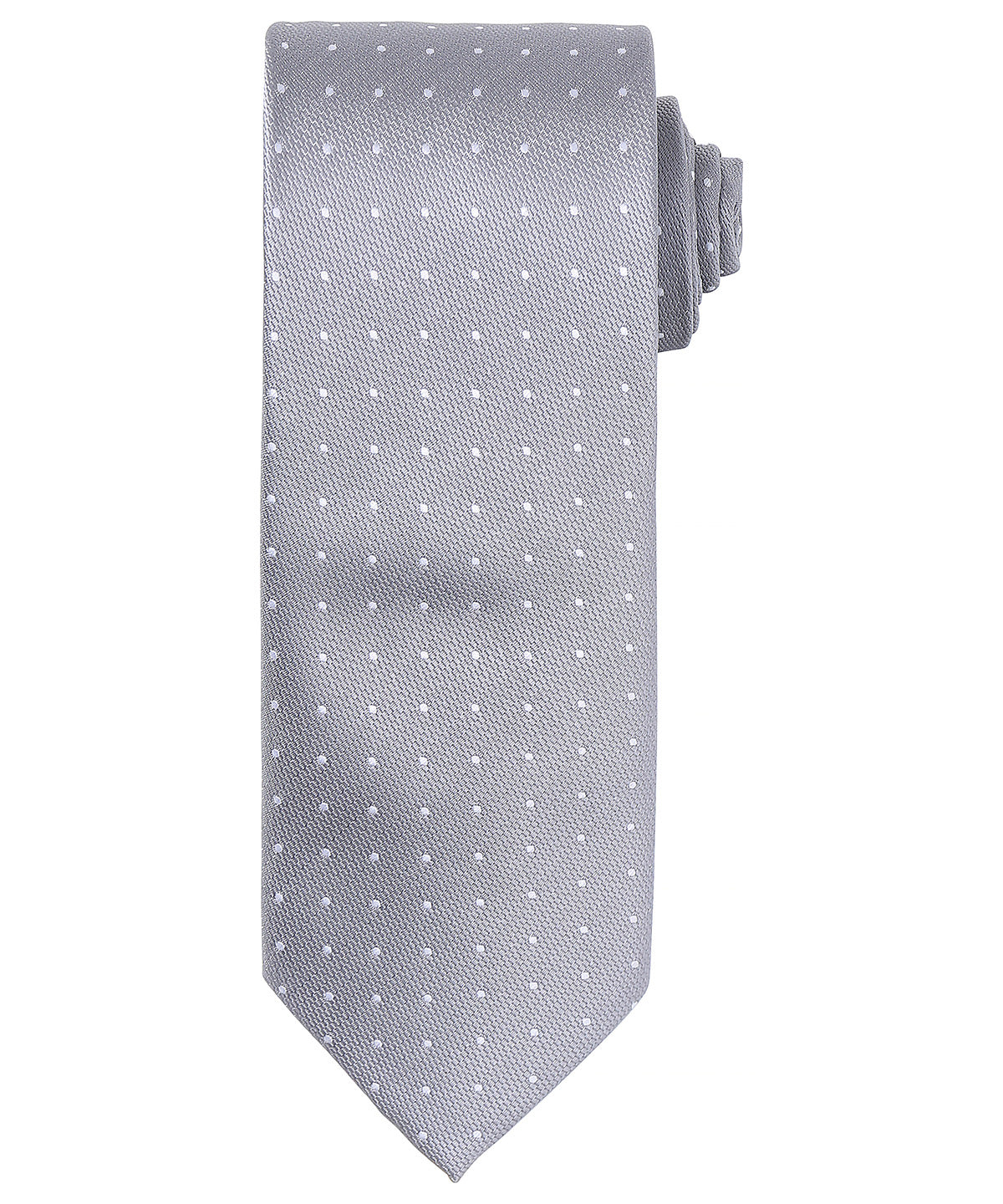 Micro Dot Patterned Business Tie - Silver/White