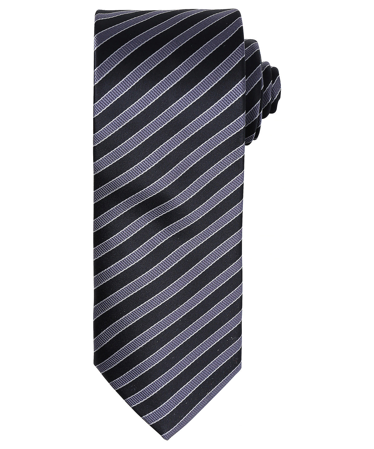 Double Stripe Patterned Business Tie - Black/Dark Grey