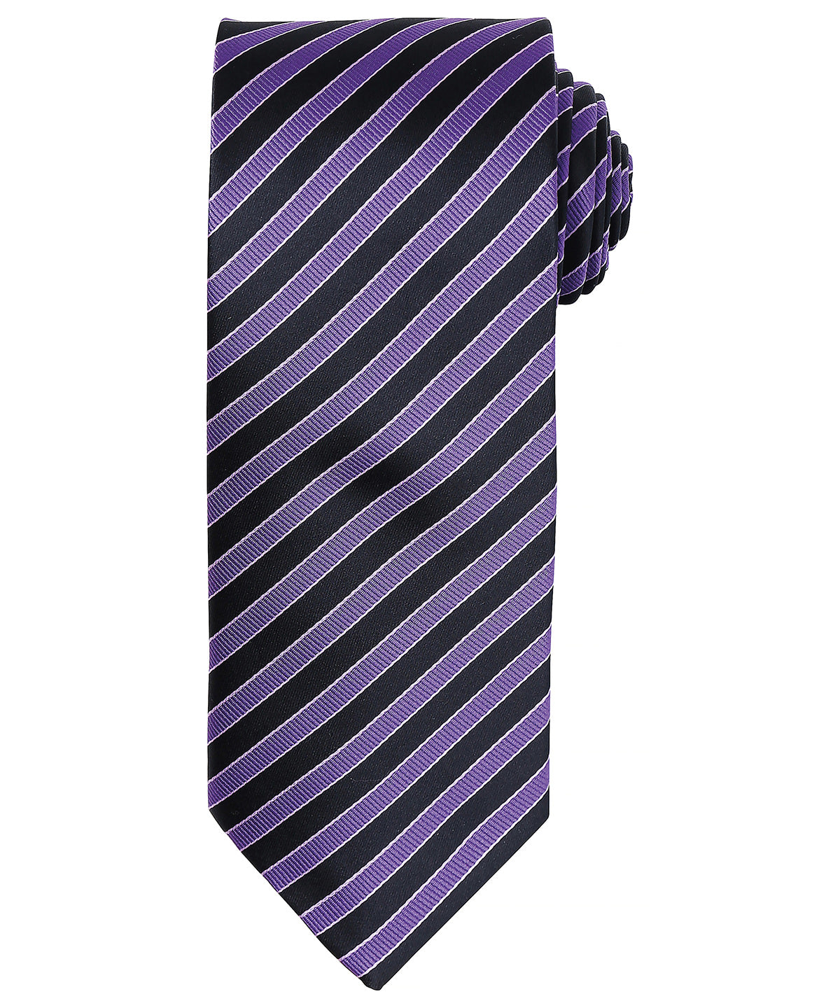 Double Stripe Patterned Business Tie - Rich Violet/Black
