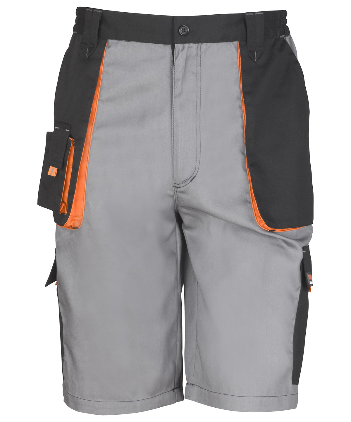 Work-Guard Lite Water-Repellent Work Shorts - Grey/Black/Orange