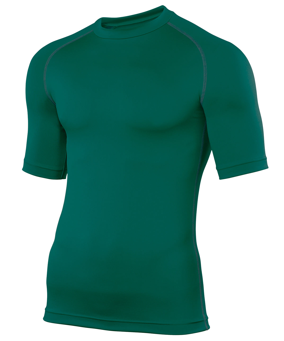 Short Sleeve Baselayer with Contrast Stitching - Bottle Green