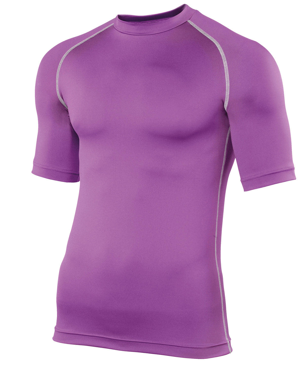 Short Sleeve Baselayer with Contrast Stitching - Purple