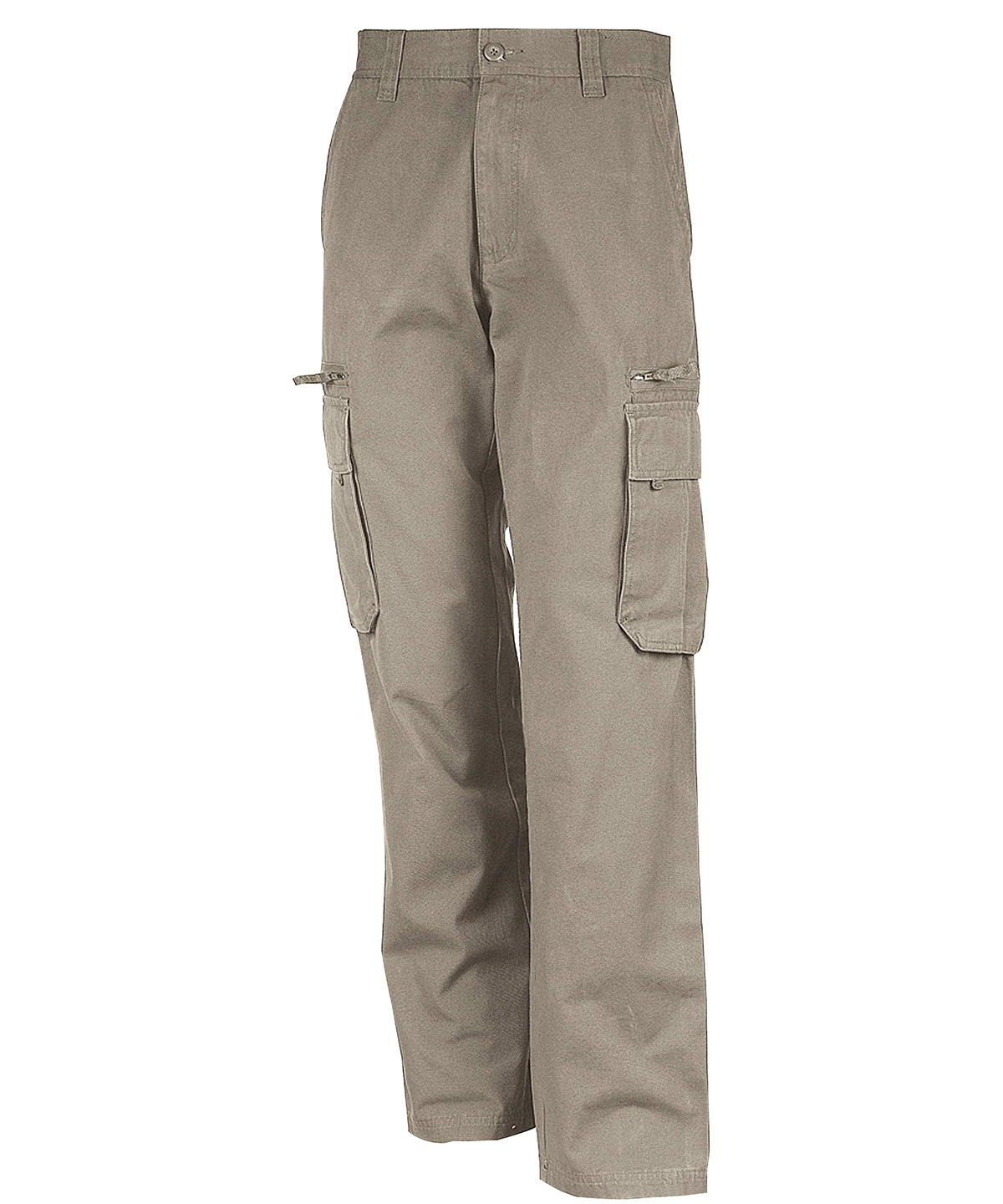 Multi-Pocket Cotton Trousers - Aged Finish - Beige