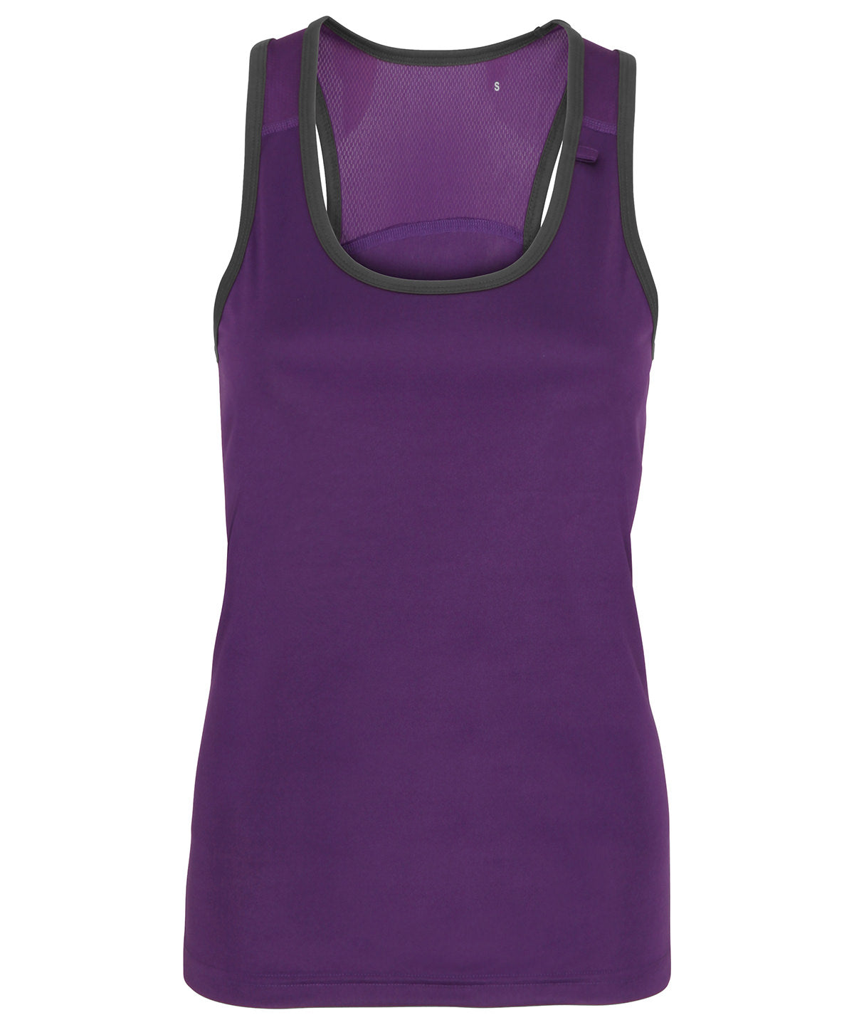 Contrast Seam Womens Sports vest - Purple/Charcoal