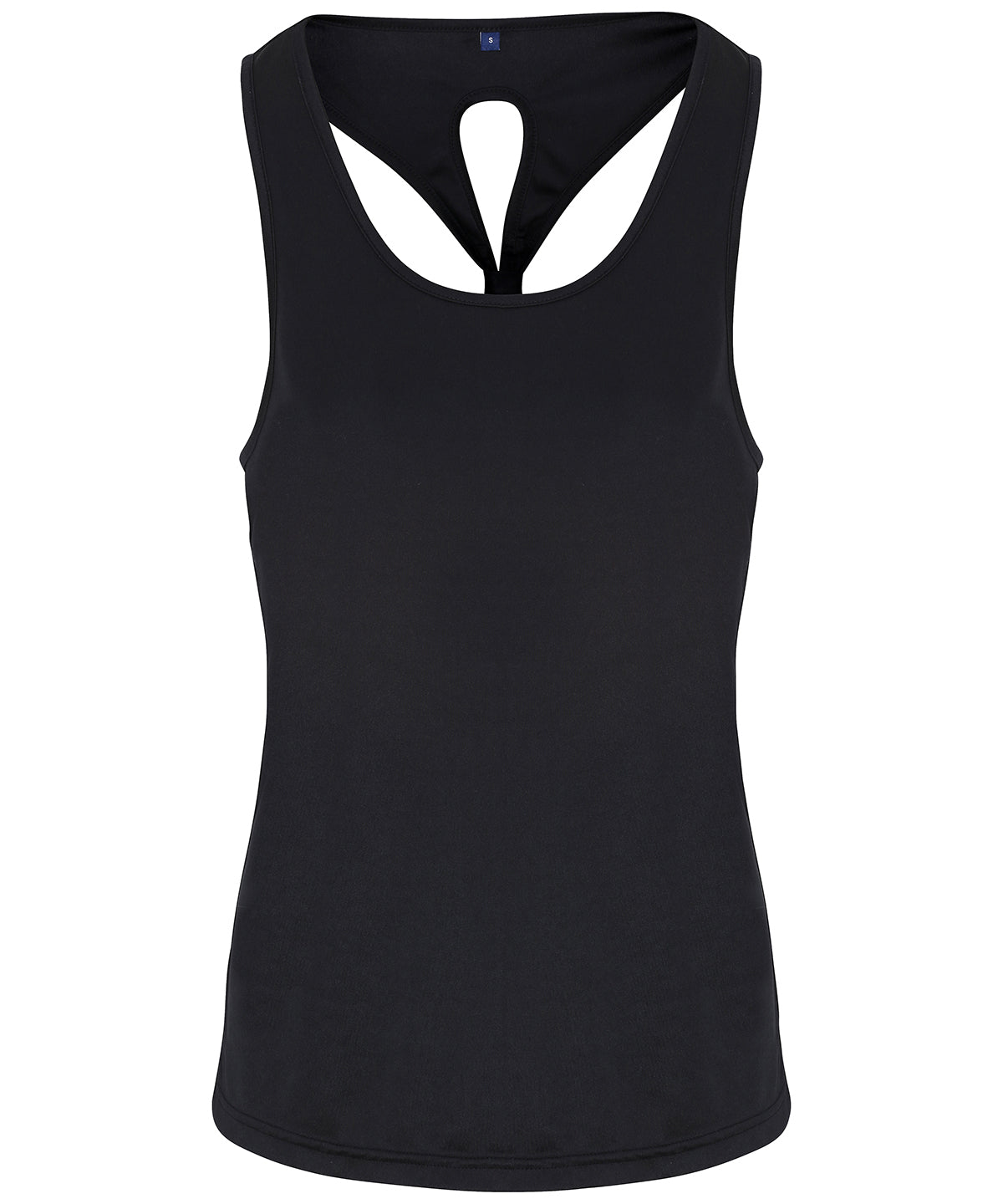 Womens Sports vest fetauring Knot Back - Black