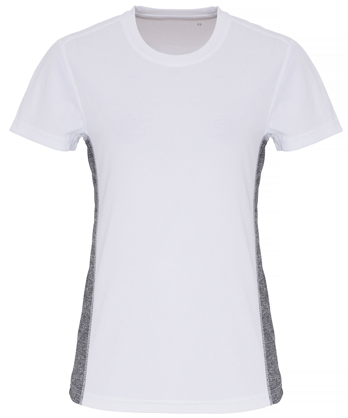 Women's Contrast Panel Performance Sports Tee
 - White/Black Melange