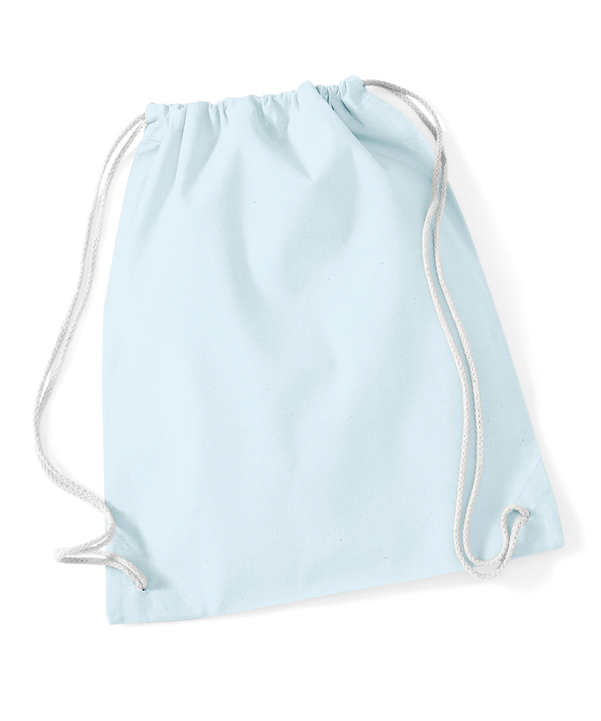 Cotton Gymsac with Rope Drawcord - Pastel Blue/White