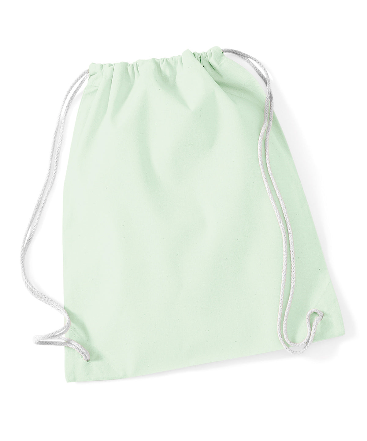 Cotton Gymsac with Rope Drawcord - Pastel Mint/White
