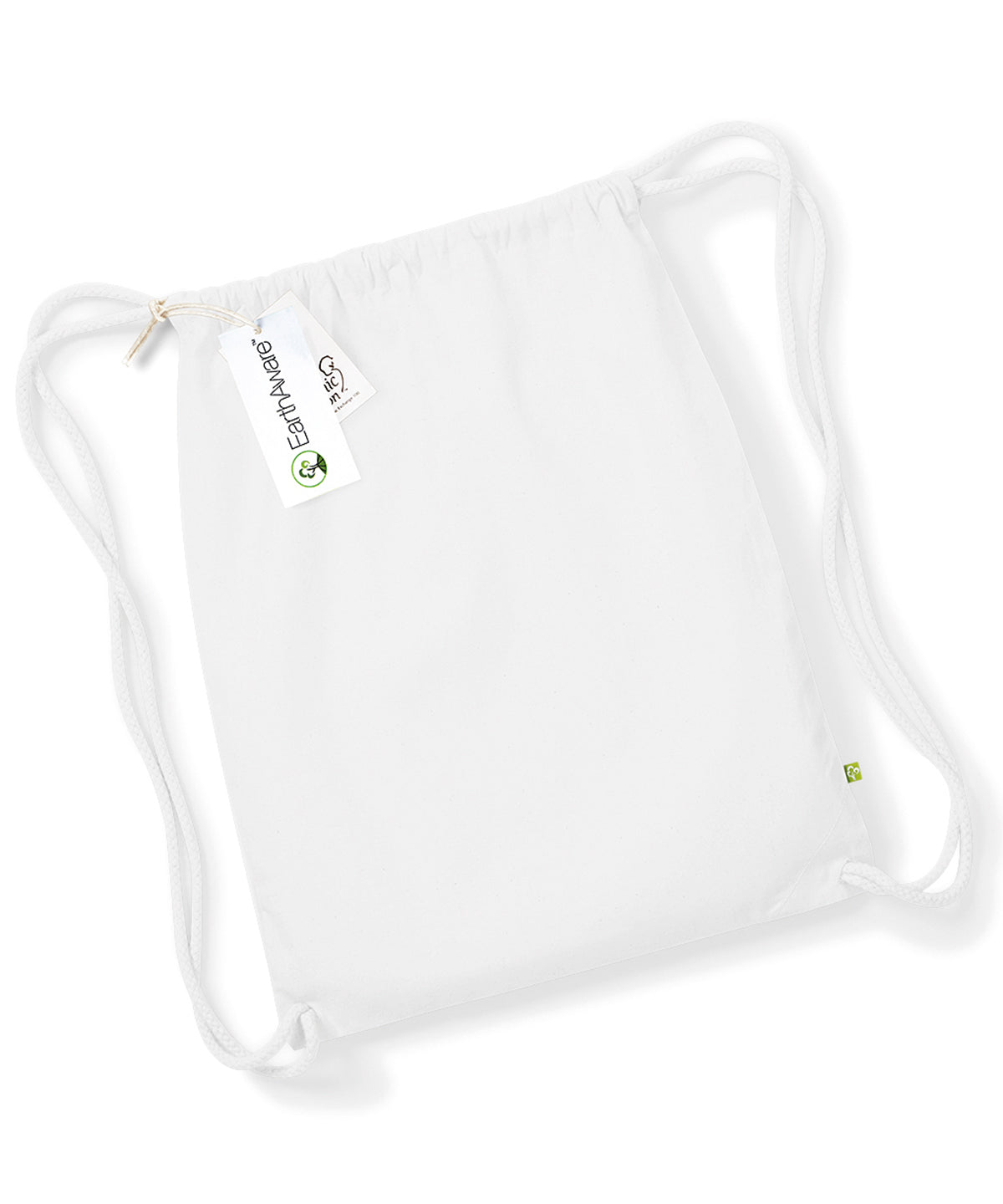 EarthAware Organic Gymsac with Heavy Rope Cord - White
