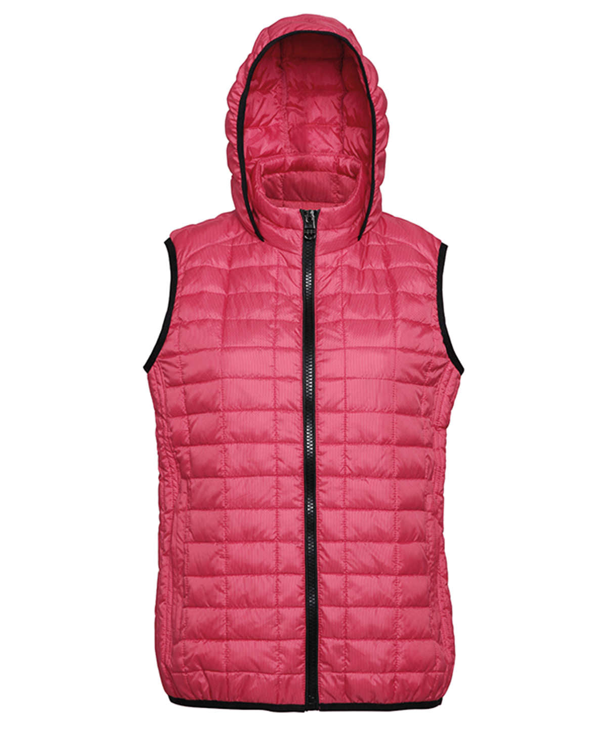 Women's Honeycomb Slim-Fit Hooded Gilet - Red